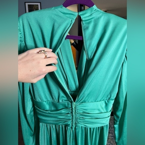 VINTAGE Lilli Diamond California Green Dress Medium - Picture 6 of 10